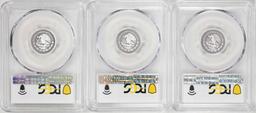 Lot of (3) 2017-Mo Mexico Proof 1/10 oz Silver Libertad Coins PCGS PR69DCAM