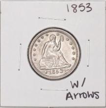 1853 w/ Arrows Seated Liberty Quarter Coin