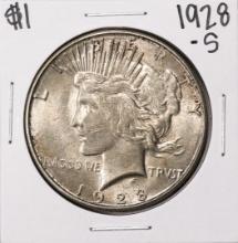 1928-S $1 Peace Silver Dollar Coin