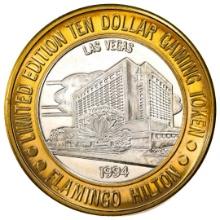 .999 Silver Flamingo Hilton Las Vegas, Nevada $10 Casino Limited Edition Gaming Token