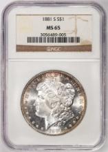 1881-S $1 Morgan Silver Dollar Coin NGC MS65