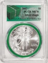 2002 $1 American Silver Eagle Coin PCGS MS70 Direct From U.S. Mint Sealed Box