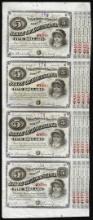 Uncut Sheet of (4) State of Louisiana Baby Bond Obsolete Notes