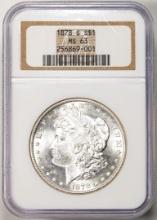 1878-S $1 Morgan Silver Dollar Coin NGC MS63