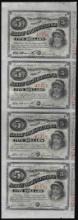 Uncut Sheet of (4) State of Louisiana Baby Bond Obsolete Notes