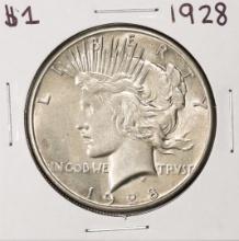 1928 $1 Peace Silver Dollar Coin