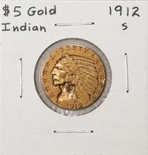 1912-S $5 Indian Head Half Eagle Gold Coin