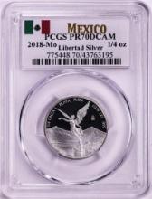 2018-Mo Mexico Proof 1/4 oz Silver Libertad Coin PCGS PR70DCAM