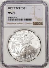 2007 $1 American Silver Eagle Coin NGC MS70