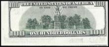 1996 $100 Federal Reserve Note Misaligned Back Print Error