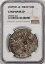 1890MO MH Mexico 8 Reales Silver Coin NGC Chopmarked