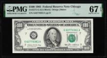 1985 $100 Federal Reserve Note Chicago Fr.2171-G PMG Gem Unc 67EPQ