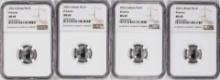 Lot of (4) 2022 Great Britain 10 Pounds Britannia 1/10oz Platinum Coins NGC MS69