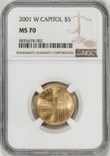2001-W $5 Capitol Visitor Center Commemorative Gold Coin NGC MS70