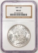 1889 $1 Morgan Silver Dollar Coin NGC MS63