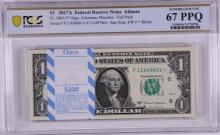 Pack 2017A $1 Federal Reserve STAR Notes Atlanta Fr.3005-F* PCGS Superb Gem UNC 67PPQ