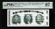 Circa 1970's Washington Center Giori Test Note PMG Superb Gem Uncirculated 67EPQ