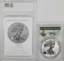 2019-S Enhanced Reverse Proof $1 Silver Eagle Coin PCGS PR69 FDOI Cleveland Signature