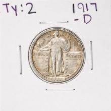 1917-D Type 2 Standing Liberty Quarter Coin