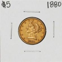 1880 $5 Liberty Head Half Eagle Gold Coin