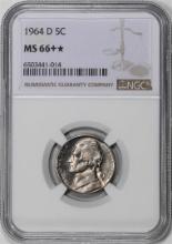 1964-D Jefferson Nickel Coin NGC MS66+* Star