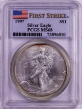 1997 $1 American Silver Eagle Coin PCGS MS68 First Strike