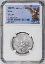 2021-Mo Mexico 1/4 oz Silver Libertad Coin NGC MS70