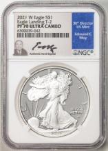 2021-W Type 2 $1 Proof American Silver Eagle Coin NGC PF70 Ultra Cameo Moy Signature