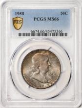 1958 Franklin Half Dollar Coin PCGS MS66 Nice Toning