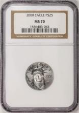 2000 $25 American Platinum Eagle Coin NGC MS70