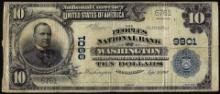 1902PB $10 Peoples NB of Washington, PA CH# 9901 National Currency Note