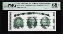 Circa 1970's Washington Center Giori Test Note PMG Superb Gem Uncirculated 68EPQ