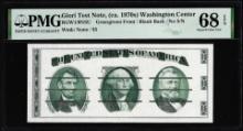 Circa 1970's Washington Center Giori Test Note PMG Superb Gem Uncirculated 68EPQ