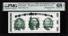 ca. 1970's Washington Center Giori Test Ink Smear Error Note PMG Superb Gem Unc. 68EPQ