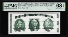 Circa 1970's Washington Center Giori Test Note PMG Superb Gem Uncirculated 68EPQ