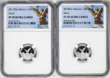 Lot of 2017-2018-Mo Mexico Proof 1/20 oz Silver Libertad Coins NGC PF70 Ultra Cameo