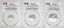 Lot of 2016-Mo Mexico Proof 1/20, 1/10 and 1/4 oz Silver Libertad Coins PCGS PR69DCAM