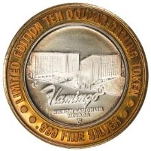 .999 Fine Silver Flamingo Laughlin, Nevada $10 Limited Edition Gaming Token