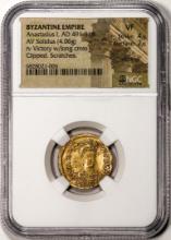 Byzantine Empire 491-518 AD Anastasius I AV Solidus Ancient Gold Coin NGC VF