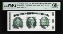 Circa 1970's Washington Center Giori Test Note PMG Superb Gem Uncirculated 68EPQ