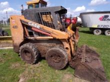 Case 420 Skid Steer Loader, Aux. Hyd's, w/Bucket, Poor Tires, Shows 2400 Ho