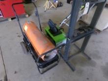 Dyna Glow Kero Heater, Electric Snow Blower and Central Machinery Shop Pres