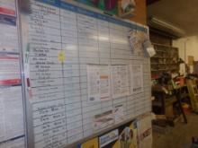 Scheduling/Tool Inventory White Board, 3' x 4', Buyer to Remove from Wall,