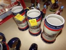 (3) Budweiser Steins (3 xs Bid Price)