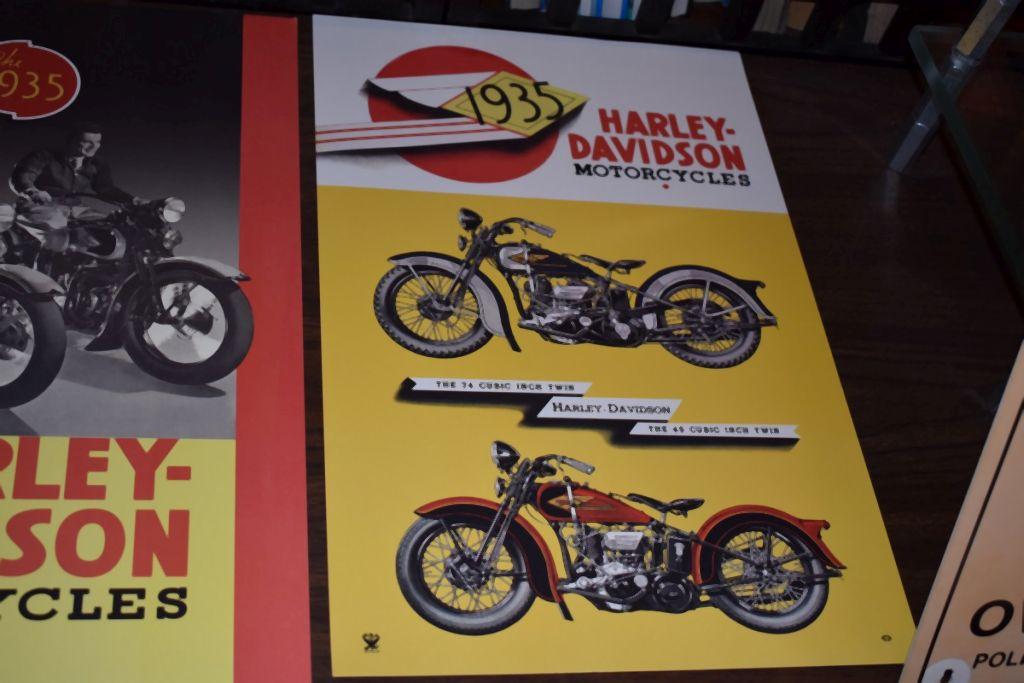 1935 HARLEY DAVIDSON MOTORCYCLES ADVERTISING POSTER