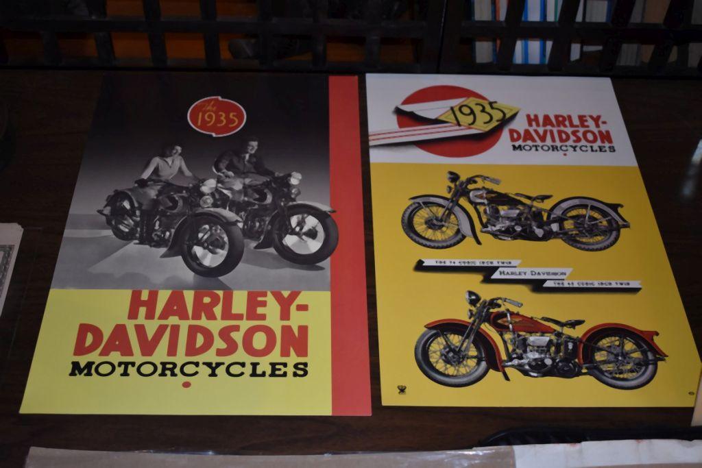 1935 HARLEY DAVIDSON MOTORCYCLES ADVERTISING POSTER
