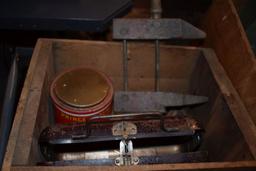HAMMER DRY PLATE CO. WOODEN CRATE WITH METAL BOX,