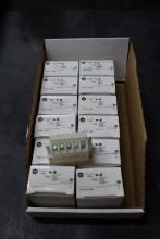 (2) BOXES W/SURGE PROTECTORS & SHORT EXTENSION CORDS,