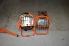 (2) PORTABLE POWER LIGHT HALOGEN WORK LIGHTS,