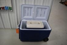 (2) COOLERS: RUBBERMAID 75 QT, COLEMAN 28 QT